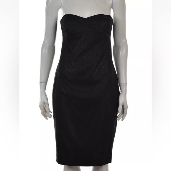 Robert Rodriguez Black Sheath Wool Shimmer Pockets Cocktail Party Dress Size 6 - Picture 9 of 14